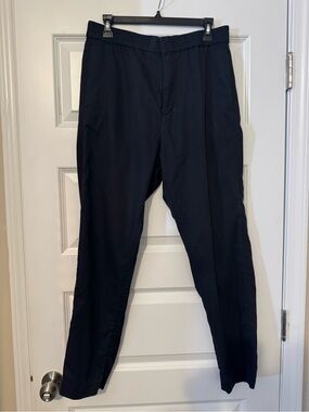 COS Men's Lightweight Navy Cotton Elastic Waist Ankle Pants -Size Medium